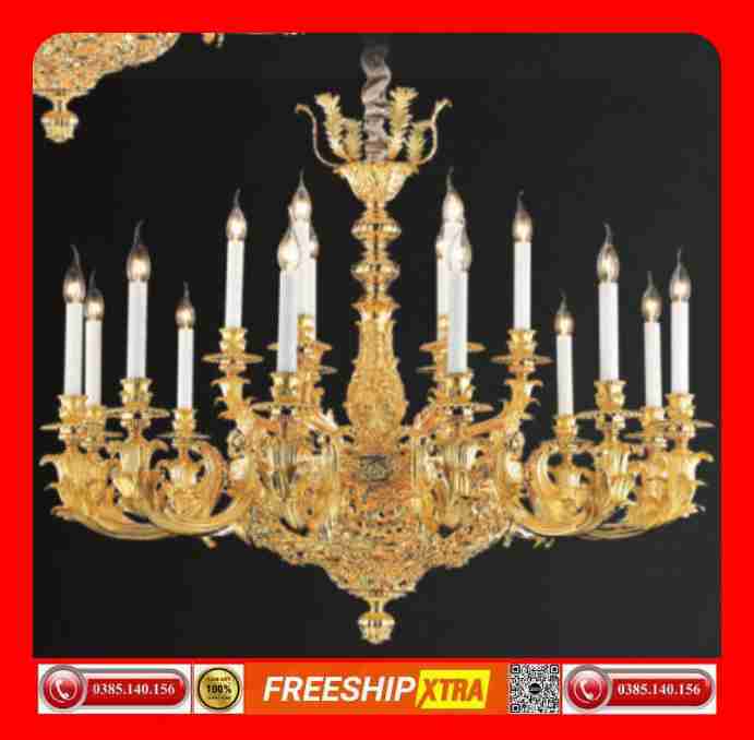 Đèn chùm treo tường nến đồng nguyên chất cao cấp CD-329 - Ảnh 6