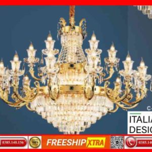 Đèn Chùm đồng nguyên chất mạ vàng cao cấp C-424
