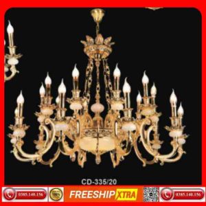 Đèn chùm treo tường nến đồng nguyên chất cao cấp CD-334-335-336