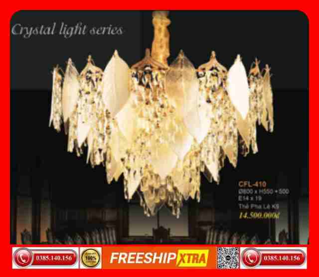 Đèn chùm pha lê tròn Châu âu cao cấp CFL-410
