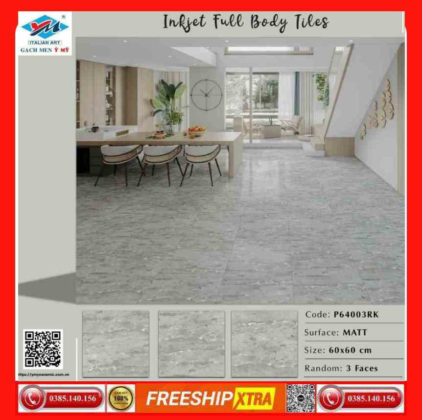 Gạch 60x60 Ý Mỹ Columbuscera-P64003RK đá mờ