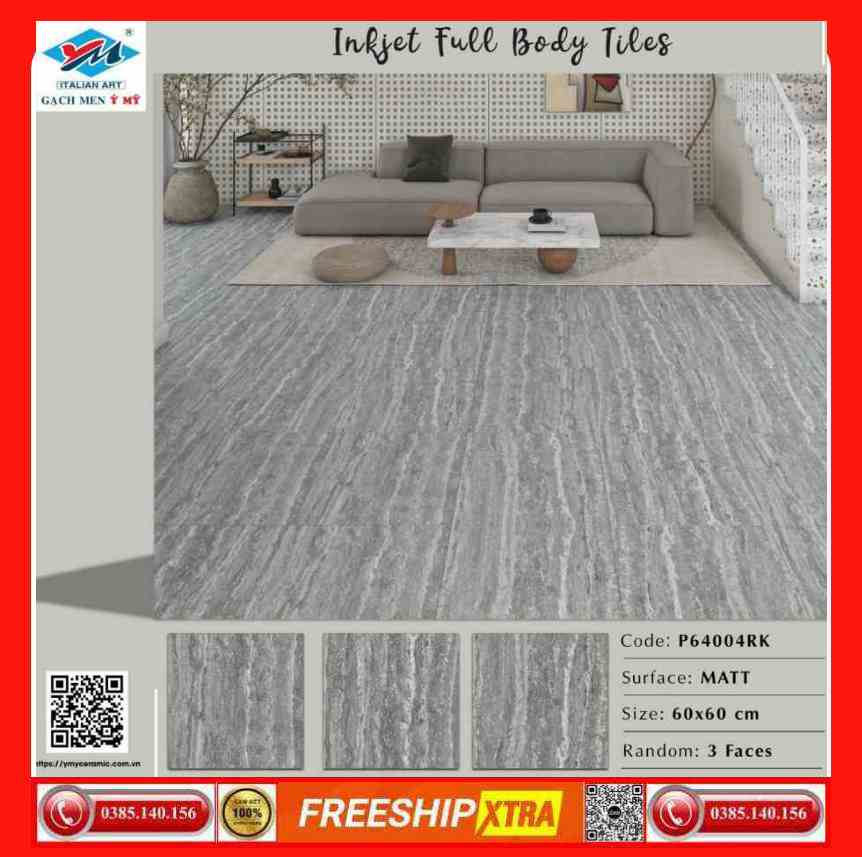 Gạch 60x60 Ý Mỹ Columbuscera-P64004RK đá mờ