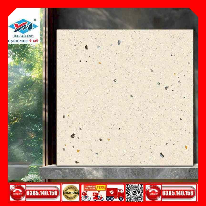 Gạch 60x60 Ý Mỹ F65022RH-Terrazzo vàng