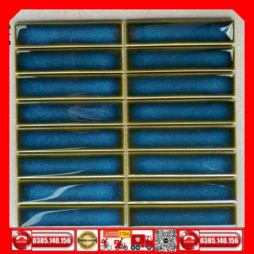 Gạch mosaic MS-310 thẻ que xanh biển