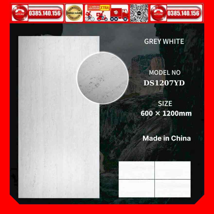 Gạch 60x120 Travertina Grey White 1207YD