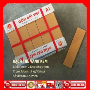 Gạch Mosaic gốm 6x24 VIN62401 vàng kem