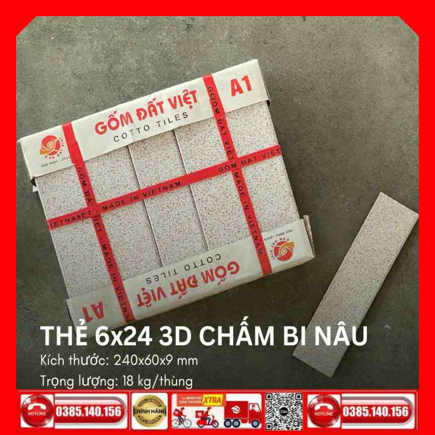 Gạch Mosaic gốm 6x24 VIN62407 chấm bi hồng