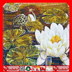 Tranh Mosaic Hoa Sen Trắng MTHHD36