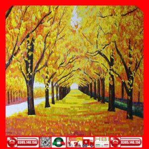 Tranh Mosaic Gốm Lá Vàng MTT04